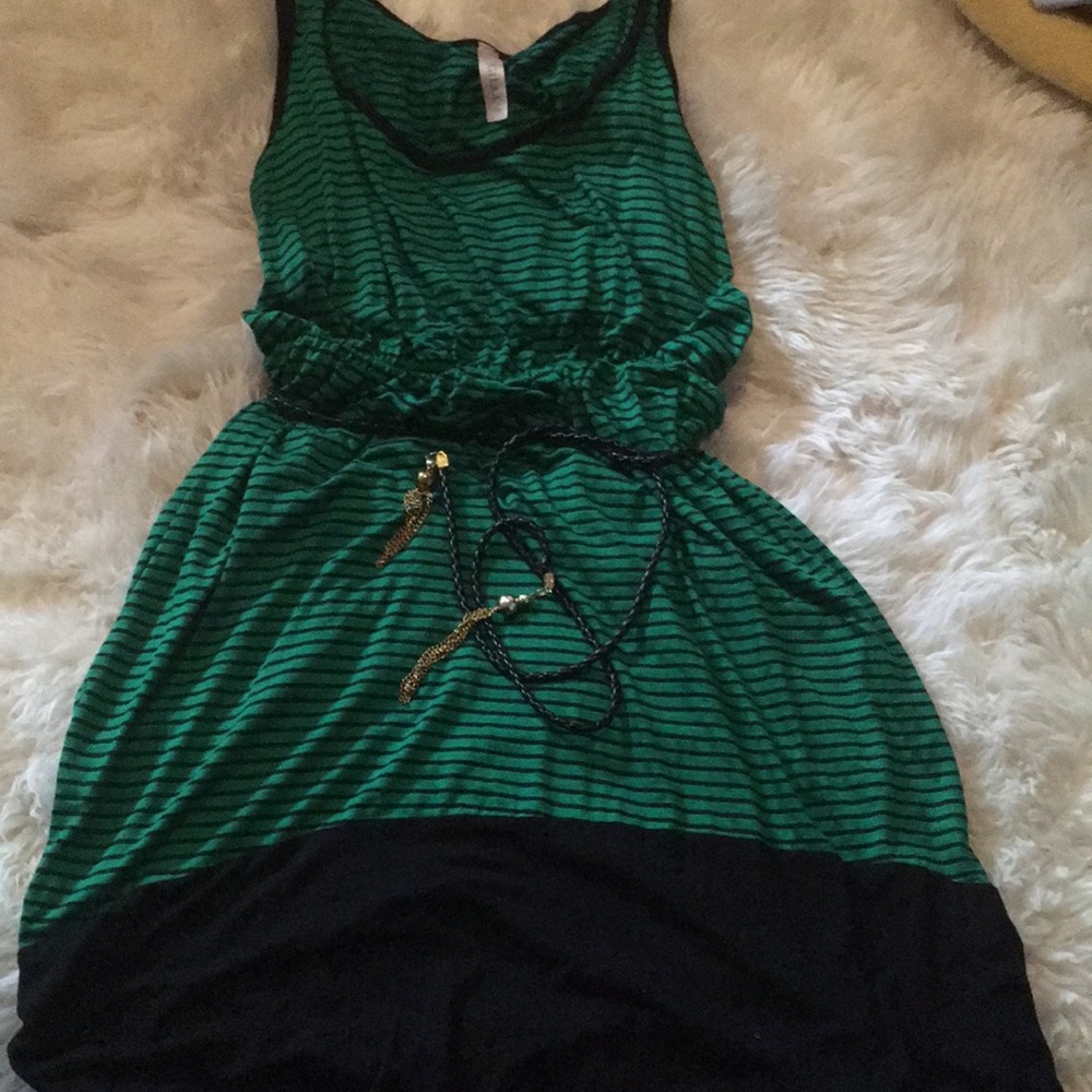 Green and black sundress